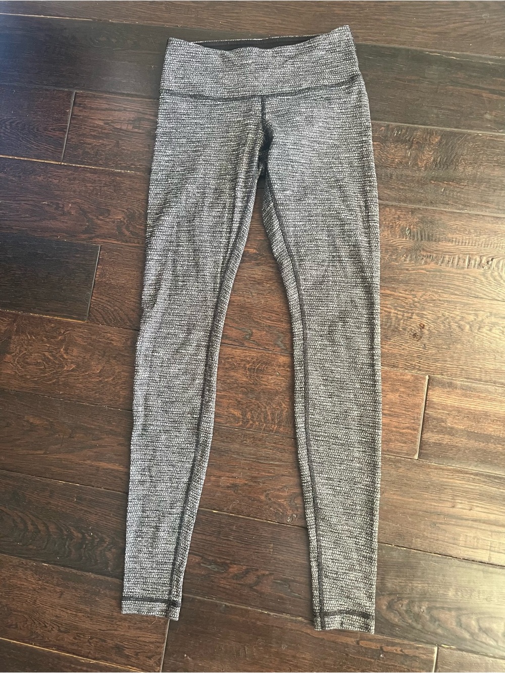 Lululemon High Rise Leggings Coco Pique Black White Thick Cozy Size4